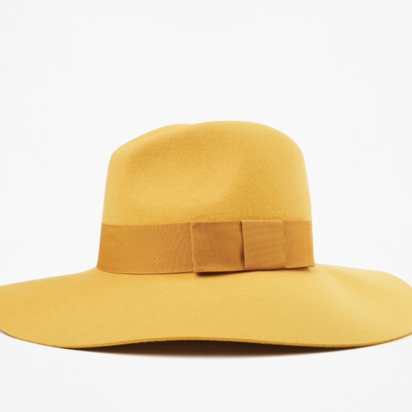 NWOT Brixton Piper Wide-Brim Wool Felt Hat in Mustard Yellow Sz S/56 - Picture 2 of 5